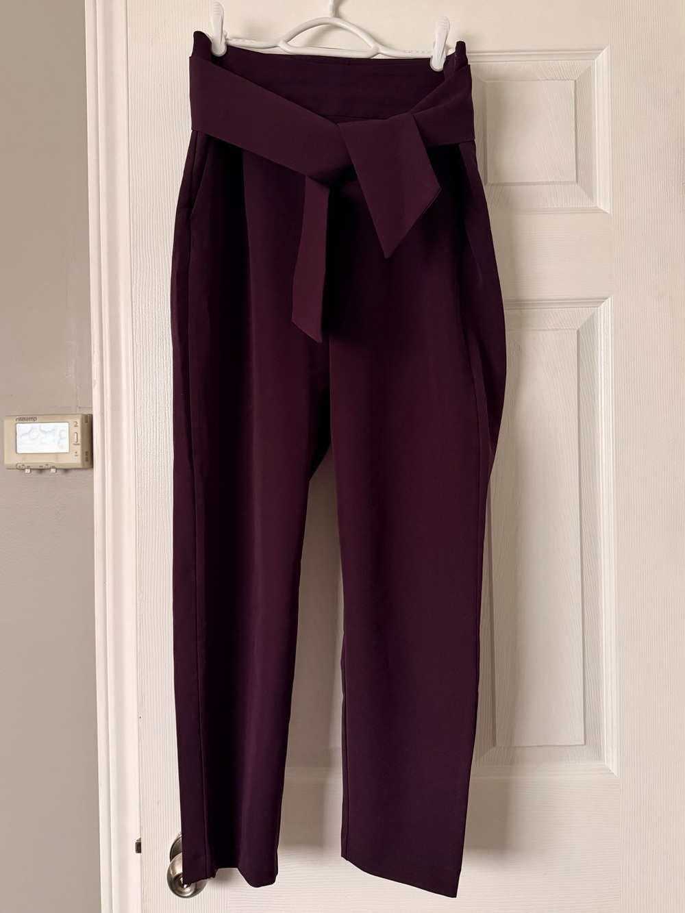 Dynamite Burgundy Tie Belted Trousers